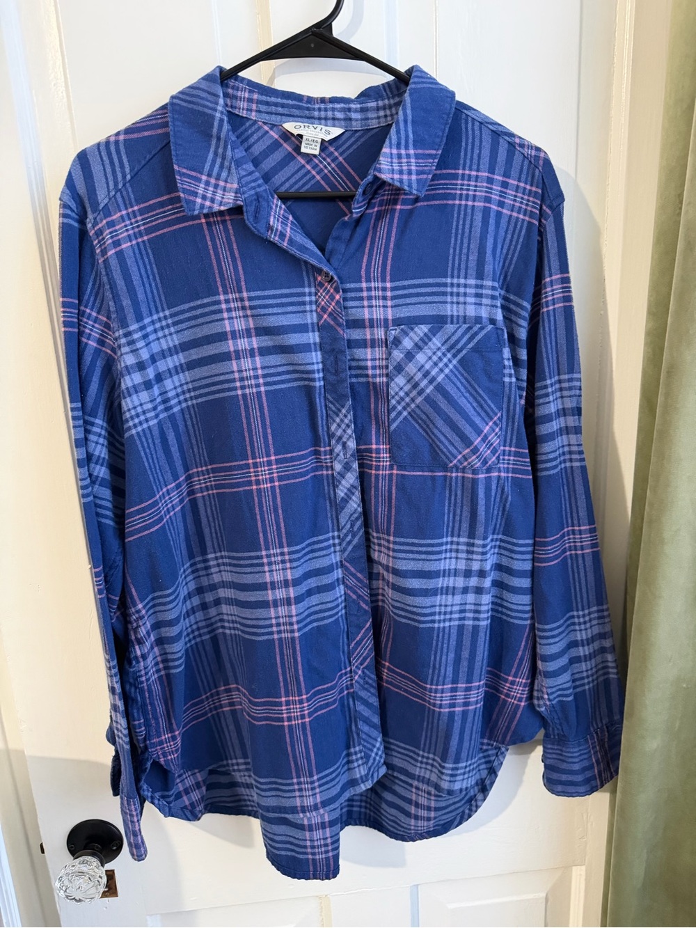 Orvis Women’s Blue Plaid Button-Up Shirt